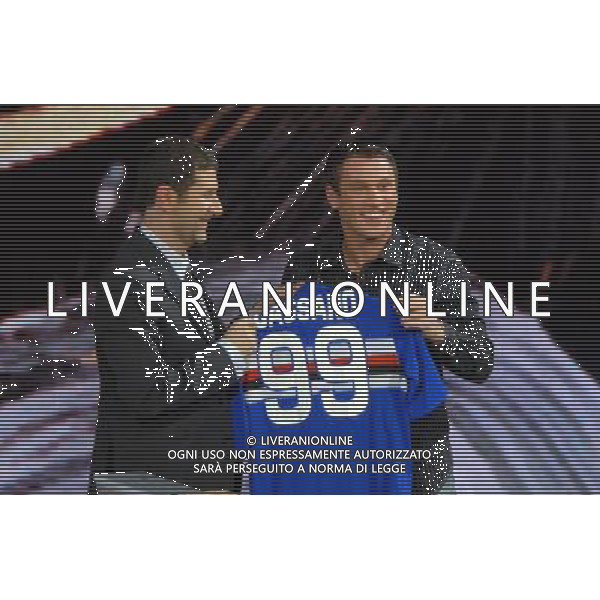 MILANO 23/11/2008 STUDI RAI DI CORSO SEMPIONE TRASMISSIONE TELEVISIVA DI RAI 3: -CHE TEMPO CHE FA- NELLA FOTO ANTONIO CASSANO E FABIO FAZIO FOTO MARIO ROMANO/AG ALDO LIVERANI