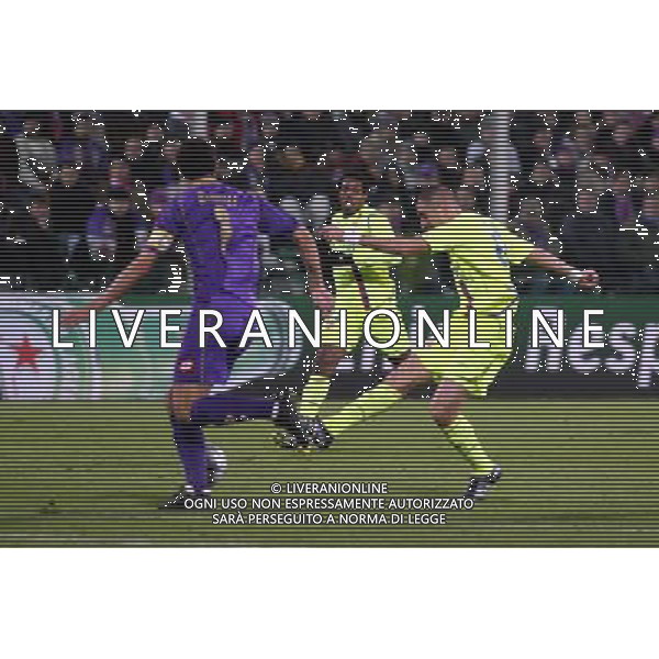 FIORENTINA - OLYMPIQUE LIONE FIRENZE, 25 NOVEMBRE 2OO8 CHAMPIONS LEAGUE GIRONE ELIMINATORIO 2008/2009 NELLA FOTO: IL GOL DEL 0-2 DI KARIM BENZEMA FOTO AG. A. LIVERANI SAS