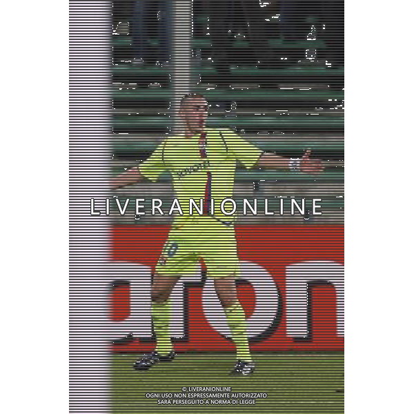 FIORENTINA - OLYMPIQUE LIONE FIRENZE, 25 NOVEMBRE 2OO8 CHAMPIONS LEAGUE GIRONE ELIMINATORIO 2008/2009 NELLA FOTO: ESULTANZA DI KARIM BENZEMA DOPO IL SUO GOL DEL 0-2 FOTO AG. A. LIVERANI SAS