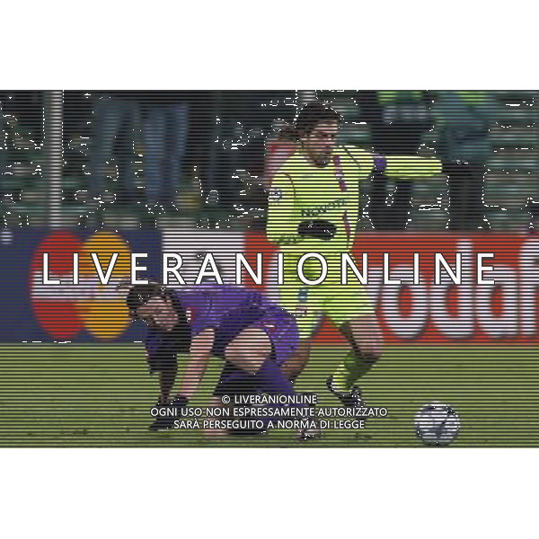 FIORENTINA - OLYMPIQUE LIONE FIRENZE, 25 NOVEMBRE 2OO8 CHAMPIONS LEAGUE GIRONE ELIMINATORIO 2008/2009 NELLA FOTO: PERNAMBUCANO JUNINHO E RICCARDO MONTOLIVO FOTO AG. A. LIVERANI SAS