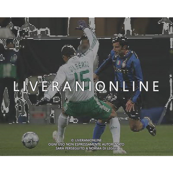INTER-PANATHINAIKOS CHAMPIONS LEAGUE 26/11/2008 NELLA FOTO FIGO -GILBERTO SILVA FOTO MARCO LUZZANI-AG ALDO LIVERANI