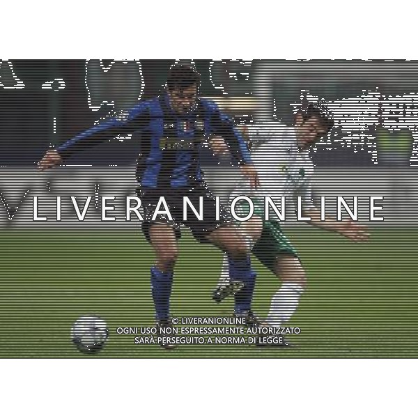 INTER - PANATHINAIKOS CHAMPIONS LEAGUE 26/11/2008 NELLA FOTO figo e karagounis FOTO MARCO LUZZANI-AG ALDO LIVERANI