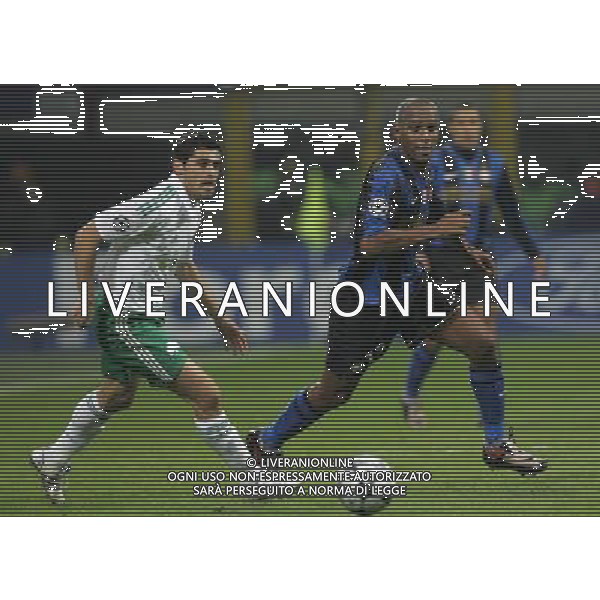 Milano 26-11-2008 champions league 2008/09 inter-panathinaikos 0:1 nella foto maicon e nikos spiropoulos ph marco luzzani/ag aldo liverani s.a.s.