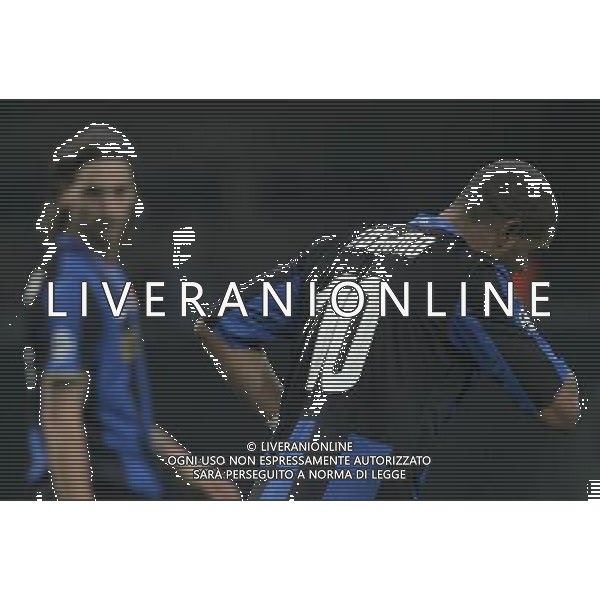 Milano 26-11-2008 champions league 2008/09 inter-panathinaikos 0:1 nella foto adriano e zlatan ibrahimovic ph marco luzzani/ag aldo liverani s.a.s.