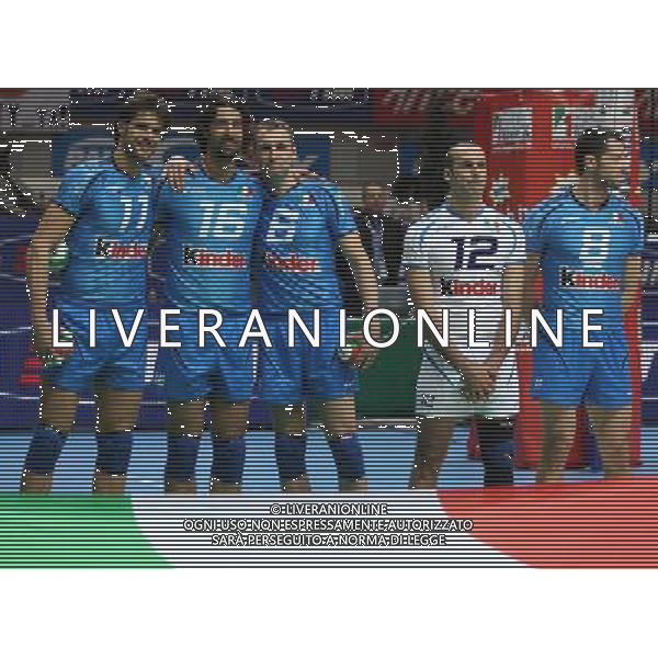 MONZA 26/11/2008 TIM ALL STAR VOLLEY 2008 PALACANDY MONZA ITALIA-RESTO DEL MONDO NELLA FOTO HRISTO ZLATANOV, VIGOR BOVOLENTA, MARCO MEONI, MIRKO CORSANO E ALBERTO CISOLLA FOTO MARIO ROMANO/AG ALDO LIVERANI 