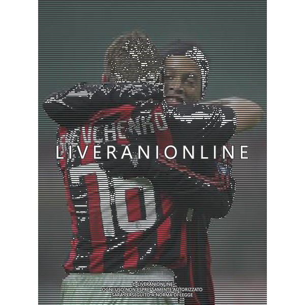 Milano 03-12-2008 coppa italia TIM CUP 2008/09 milan-lazio 1:2 nella foto andriy shevchenko esulta dopo il gol con ronaldinho ph marco luzzani/ag aldo liverani s.a.s.