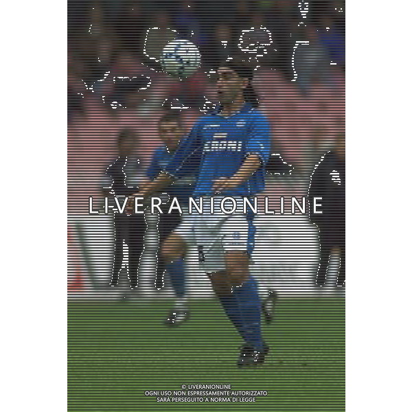Claudio Daniel Husain con la maglia del Napoli Campionato Calcio Serie A 2000/2001 ph Agenzia Aldo Liverani Sas