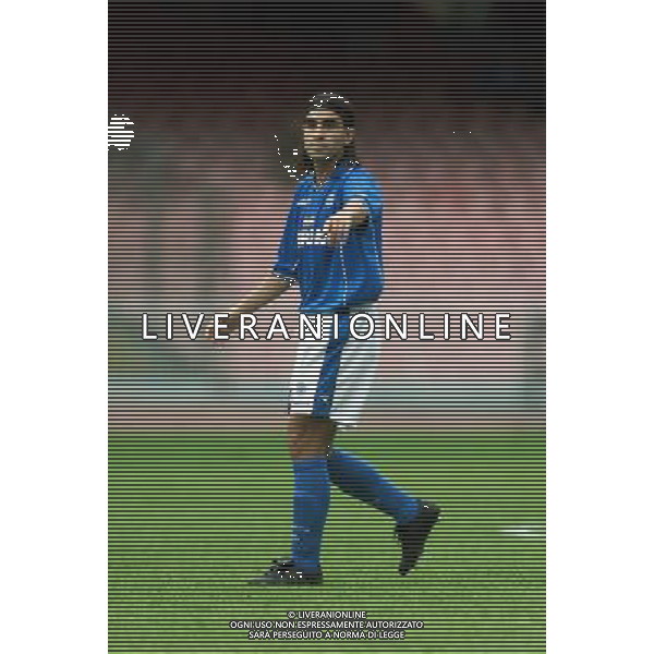 Claudio Daniel Husain con la maglia del Napoli Campionato Calcio Serie A 2000/2001 ph Agenzia Aldo Liverani Sas