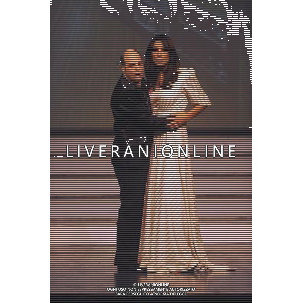 PRIMA TEATRALE DELLO SPETTACOLO: \' SEX AND ITALY\' AL BAGAGLINO NELLA FOTO: GIANLUCA RAMAZZOTTI - SILVIA BURGIO © MASSIMO BRUNI - AG. ALDO LIVERANI SAS