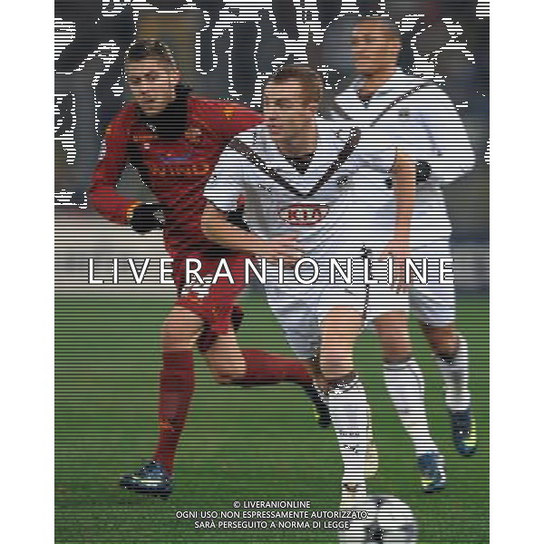 Roma Vs Bordeaux 09/12/2008 - Stadio Olimpico - Uefa Champions League 2008/2009 - Gruppo A - nella foto: Matthieu CHALME\' e Jeremy MENEZ ph. Corradetti / ag. Aldo Liverani Sas