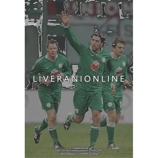Milan - Wolfsburg Coppa Uefa 17/12/2008 nella foto esultanza dopo il gol di christian zaccardo ph luzzani/Ag. Aldo Liverani Sas