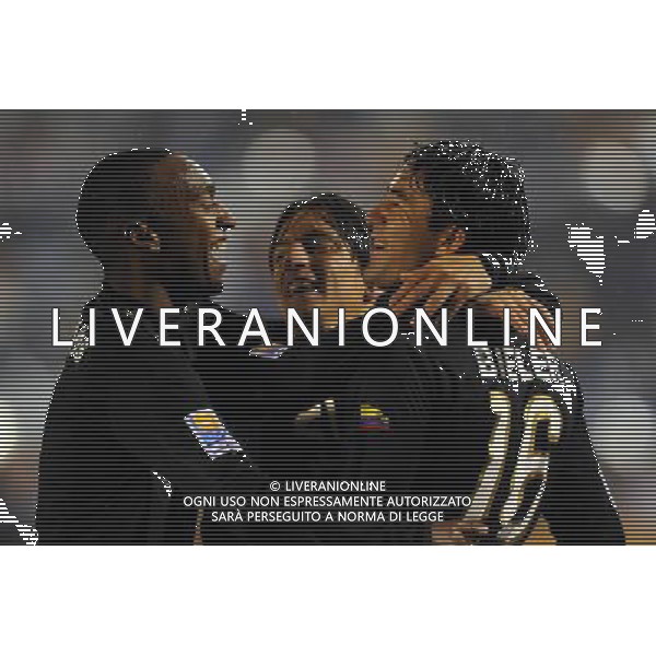 FIFA Club World Cup Japan 2008 Semifinale Tokyo - 17.12.2008 Pachuca(MEX)-Liga de Quito(ECU) Nella Foto:BIELER CLAUDIO ESULTANZA DOPO IL GOL CON BOLANOS LUIS /Ph.Vitez-Ag. Aldo Liverani