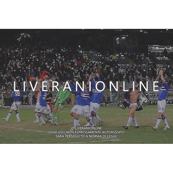  18-12-2008 Genova Sport Calcio Sampdoria Siviglia Coppa Uefa 2008/2009 Nella foto: antonio Cassano e compagni festeggiano il passagio del turno a fine gara ph.viganti/ph.ALDO LIVERANI sas
