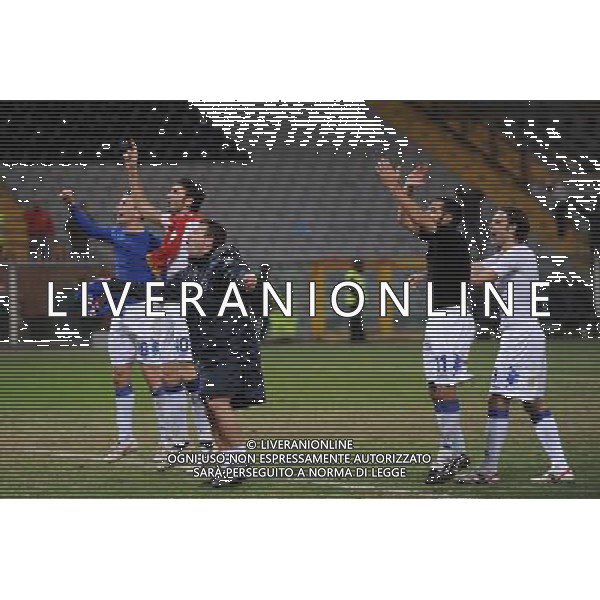  18-12-2008 Genova Sport Calcio Sampdoria Siviglia Coppa Uefa 2008/2009 Nella foto: antonio Cassano e compagni festeggiano il passagio del turno a fine gara ph.viganti/ph.ALDO LIVERANI sas