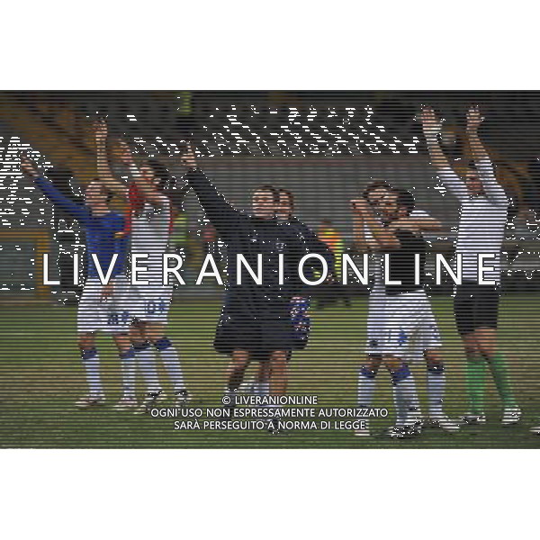  18-12-2008 Genova Sport Calcio Sampdoria Siviglia Coppa Uefa 2008/2009 Nella foto: antonio Cassano e compagni festeggiano il passagio del turno a fine gara ph.viganti/ph.ALDO LIVERANI sas