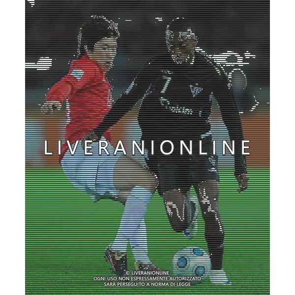 FIFA Club World Cup Japan 2008 Finale 1°-2° Posto Yokohama - 21.12.2008 Manchester United(ENG)-Liga de Quito(ECU) Nella Foto:BOLANOS-PARK JI SUNG /Ph.Vitez-Ag. Aldo Liverani