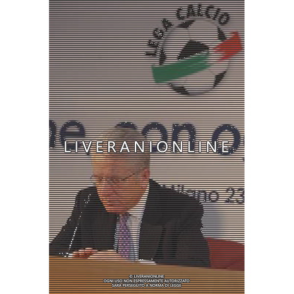 MILANO 23 DICEMBRE 2008 CONFERENZA STAMPA DI LEGA CALCIO E PANINI \'INSIEME CON OGGETTIVA PASSIONE\' NELAL FOTO: ANTONIO MATARRESE PH FRANCESCO BONFANTI-AG ALDO LIVERANI