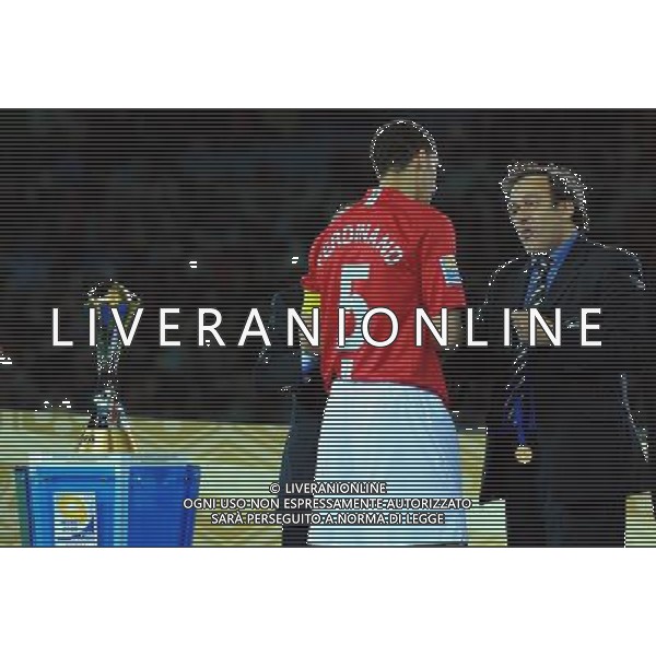 FIFA Club World Cup Japan 2008 Finale 1°-2° Posto Yokohama - 21.12.2008 Manchester United(ENG)-Liga de Quito(ECU) Nella Foto:FERDINAND RIO-PLATINI MICHEL /Ph.Vitez-Ag. Aldo Liverani