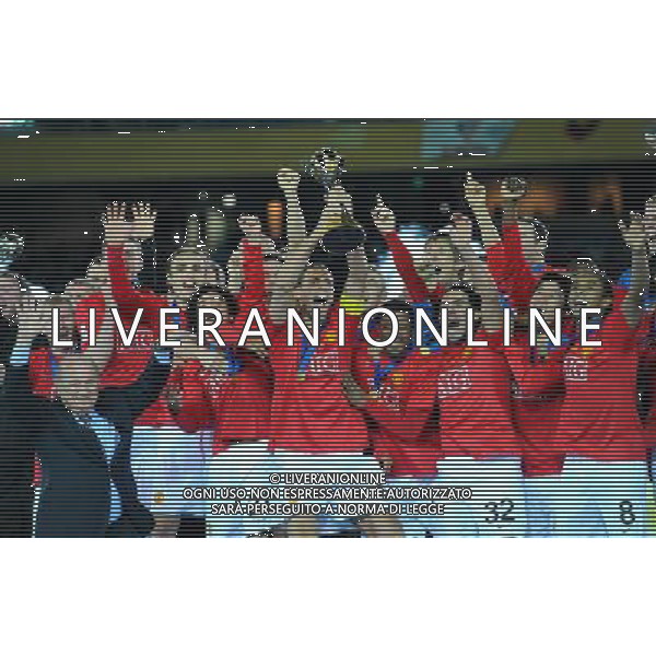 FIFA Club World Cup Japan 2008 Finale 1°-2° Posto Yokohama - 21.12.2008 Manchester United(ENG)-Liga de Quito(ECU) Nella Foto:MANCHESTER ALZA LA COPPA /Ph.Vitez-Ag. Aldo Liverani