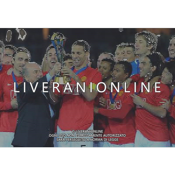 FIFA Club World Cup Japan 2008 Finale 1°-2° Posto Yokohama - 21.12.2008 Manchester United(ENG)-Liga de Quito(ECU) Nella Foto:MANCHESTER ALZA LA COPPA /Ph.Vitez-Ag. Aldo Liverani