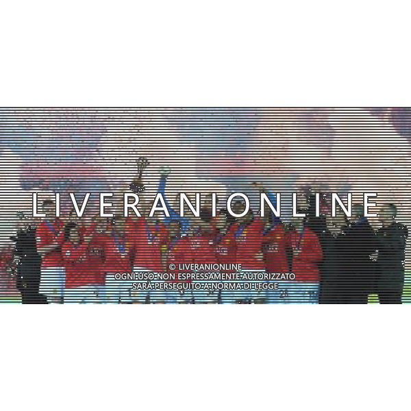 FIFA Club World Cup Japan 2008 Finale 1°-2° Posto Yokohama - 21.12.2008 Manchester United(ENG)-Liga de Quito(ECU) Nella Foto:MANCHESTER ALZA LA COPPA /Ph.Vitez-Ag. Aldo Liverani