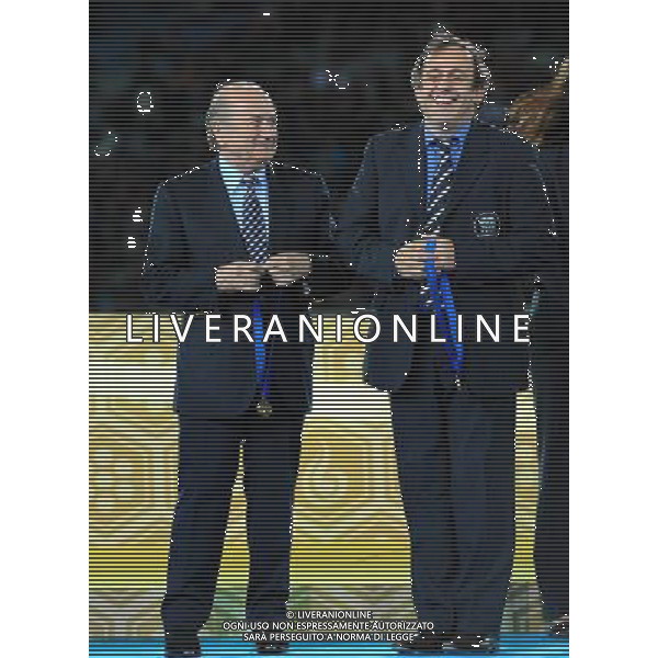 FIFA Club World Cup Japan 2008 Finale 1°-2° Posto Yokohama - 21.12.2008 Manchester United(ENG)-Liga de Quito(ECU) Nella Foto:PLATINI MICHEL-BLATTER JOSEPH /Ph.Vitez-Ag. Aldo Liverani