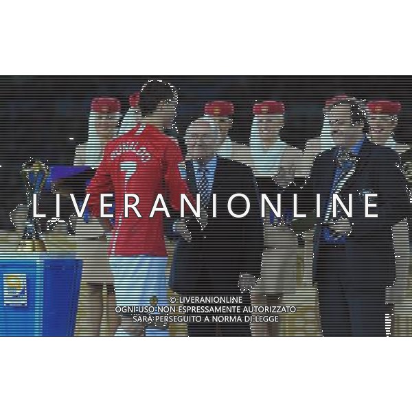 FIFA Club World Cup Japan 2008 Finale 1°-2° Posto Yokohama - 21.12.2008 Manchester United(ENG)-Liga de Quito(ECU) Nella Foto:RONALDO CRISTIANO-BLATTER JOSEPH-PLATINI MICHEL /Ph.Vitez-Ag. Aldo Liverani