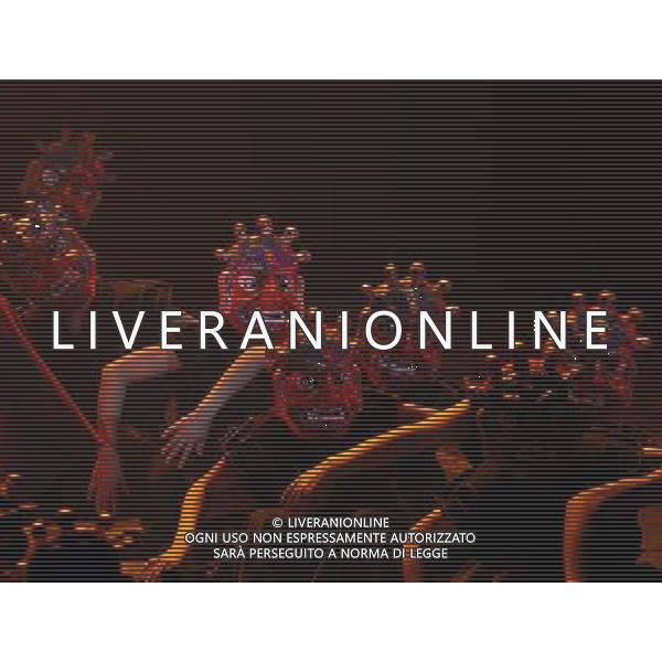 CHENGDU - DECEMBER 27: Dancers perform in the musical \'Tibetan Riddle\' in Chengdu of southwest China\'s Sichuan province Saturday, Dec. 27, 2008. The musical \'Tibetan Riddle\', presenting the original Tibetan culture with folk dances and songs, was staged in Chengdu on Saturday.(Photo By Evens Lee/ColorChinaPhoto) - AG. ALDO LIVERANI SAS ITALY ONLY