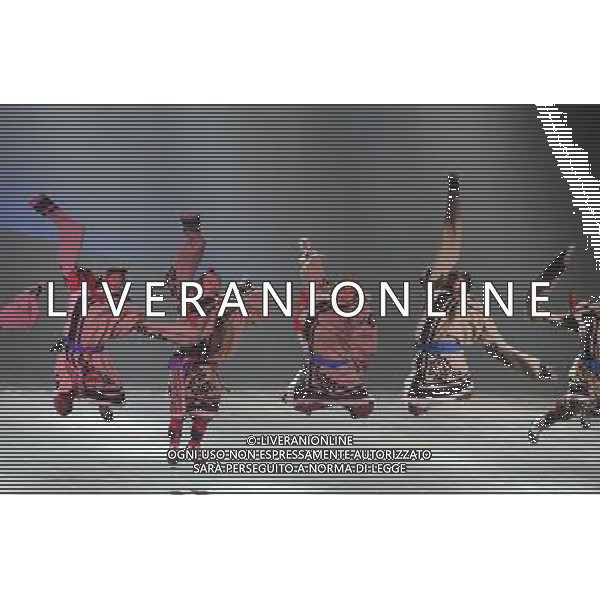 CHENGDU - DECEMBER 27: Dancers perform in the musical \'Tibetan Riddle\' in Chengdu of southwest China\'s Sichuan province Saturday, Dec. 27, 2008. The musical \'Tibetan Riddle\', presenting the original Tibetan culture with folk dances and songs, was staged in Chengdu on Saturday.(Photo By Evens Lee/ColorChinaPhoto) - AG. ALDO LIVERANI SAS ITALY ONLY