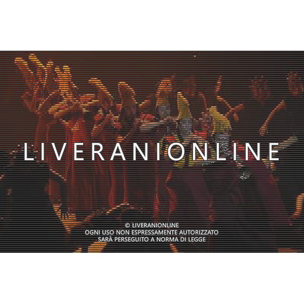 CHENGDU - DECEMBER 27: Dancers perform in the musical \'Tibetan Riddle\' in Chengdu of southwest China\'s Sichuan province Saturday, Dec. 27, 2008. The musical \'Tibetan Riddle\', presenting the original Tibetan culture with folk dances and songs, was staged in Chengdu on Saturday.(Photo By Evens Lee/ColorChinaPhoto) - AG. ALDO LIVERANI SAS ITALY ONLY