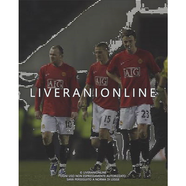 Dejection for Manchester United\'s players at the final whistle , Derby County Vs Manchester United, Carling Cup Semi Final 1st Leg, Pride Park, Derby, Date 070109, ph.ag ALDO LIVERANI SAS ONLY FOR ITALY