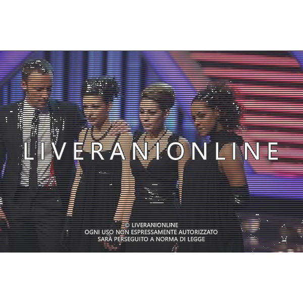 PRIMA PUNTATA DI \' X FACTOR\' - 2¡ EDIZIONE NELLA FOTO: FRANCESCO FACCHINETTI - SISTERS OF SOUL ( ELENA RUSCITTO - LASZLO GALLO - SEWIT VILLA) © ANTONIO SORANO - AG. ALDO LIVERANI SAS