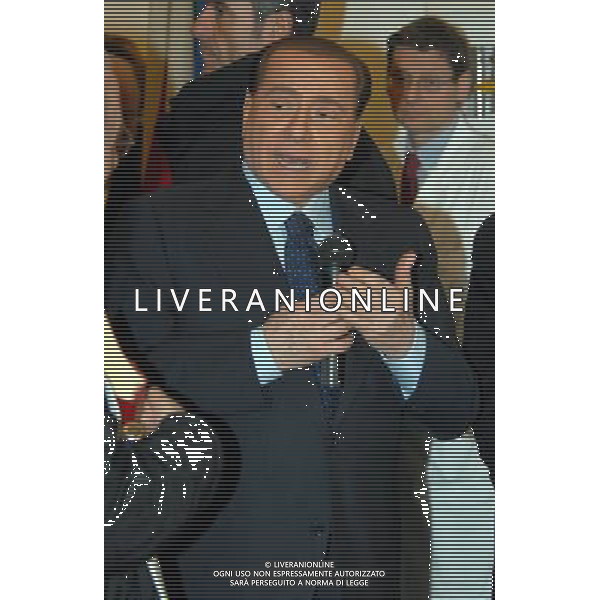 MILANO 20/1/2009 PIO ALBERGO TRIVULZIO INAUGURAZIONE DI UN NUOVO PADIGLIONE DEDICATO A \'MAMMA ROSA\' MADRE DI SILVIO BERLUSCONI NELLA FOTO SILVIO BERLUSCONI FOTO ROMANO/AG ALDO LIVERANI
