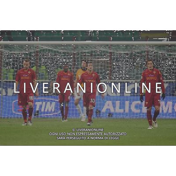Inter -Roma 21/01/2009 Calcio Coppa Italia Tim Cup 2008-2009 Nella foto delusione dei giocatori della roma dopo il gol di zlatan Ibrahimovic Foto Agenzia Aldo Liverani Sas