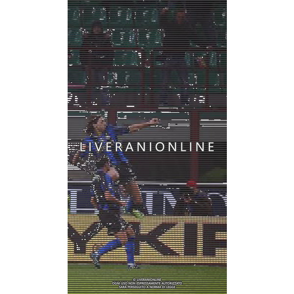 Inter -Roma 21/01/2009 Calcio Coppa Italia Tim Cup 2008-2009 Nella foto esultanza dopo il gol di zlatan Ibrahimovic Foto Agenzia Aldo Liverani Sas