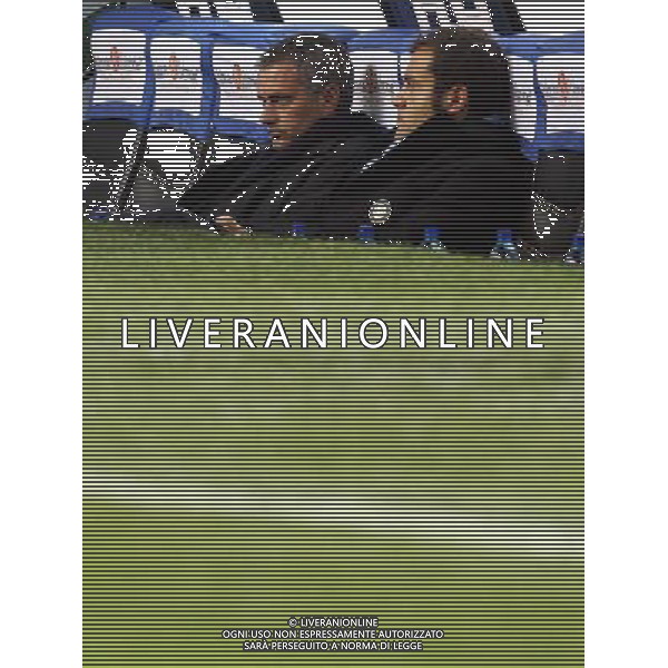 Inter - Roma 21/01/2009 Calcio Quarti di Finale di Coppa Italia Tim Cup 2008-2009 Nella foto Jose\' Mourinho e Andrea Butti in panchina ph Agenzia ALDO LIVERANI Sas