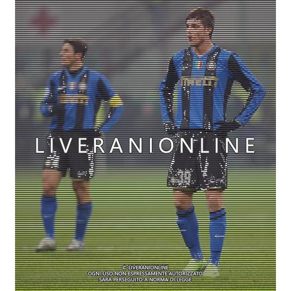 Inter - Roma 21/01/2009 Calcio Quarti di Finale di Coppa Italia Tim Cup 2008-2009 Nella foto Santon davide e Zanetti javier ph Agenzia ALDO LIVERANI Sas