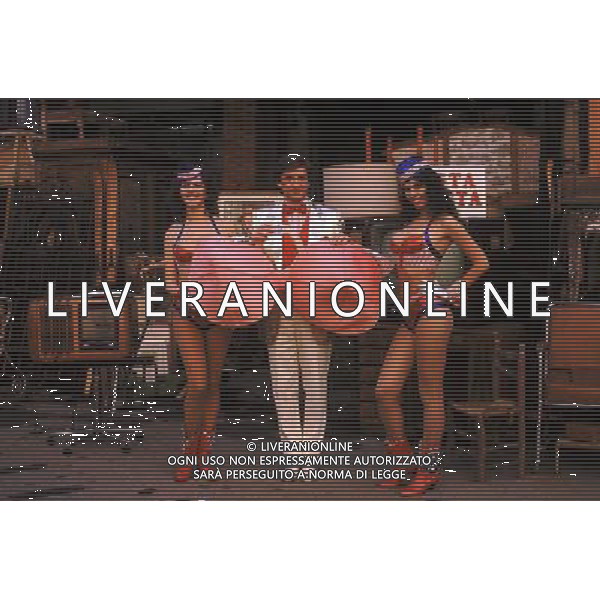 TRASMISSIONE TELEVISIVA\'DRIVE-IN\' 1982 NELLA FOTO EZIO GREGGIO AG ALDO LIVERANI