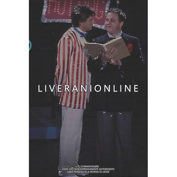 TRASMISSIONE TELEVISIVA\'DRIVE-IN\' 1982 NELLA FOTO EZIO GREGGIO-MASSIMO BOLDI AG ALDO LIVERANI