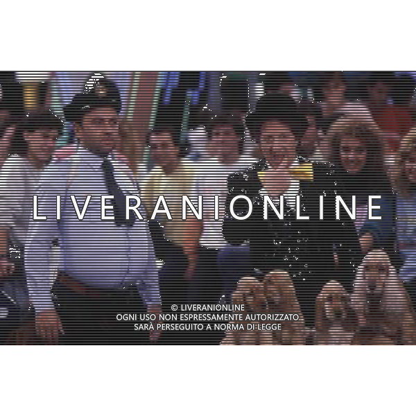 TRASMISSIONE TELEVISIVA\'DRIVE-IN\' 1982 NELLA FOTO GIORGIO FALETTI-GIANFRANCO D\'ANGELO AG ALDO LIVERANI