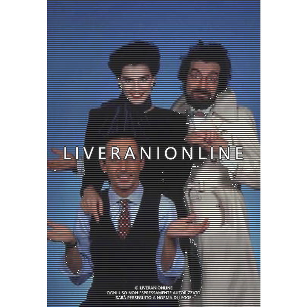 TRASMISSIONE TELEVISIVA\'DRIVE-IN\' 1982 NELLA FOTO GASPARE E ZUZZURRO AG ALDO LIVERANI