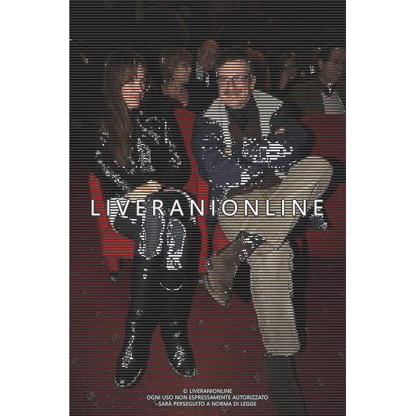 PRIMA DELLO SPETTACOLO TEATRALE: \' THE PROZAC FAMILY\' TEATRO PARIOLI - ROMA NELLA FOTO: ALESSANDRO D\'ALATRI CON LA MOGLIE STEFANIA © MASSIMO BRUNI - AG. ALDO LIVERANI SAS