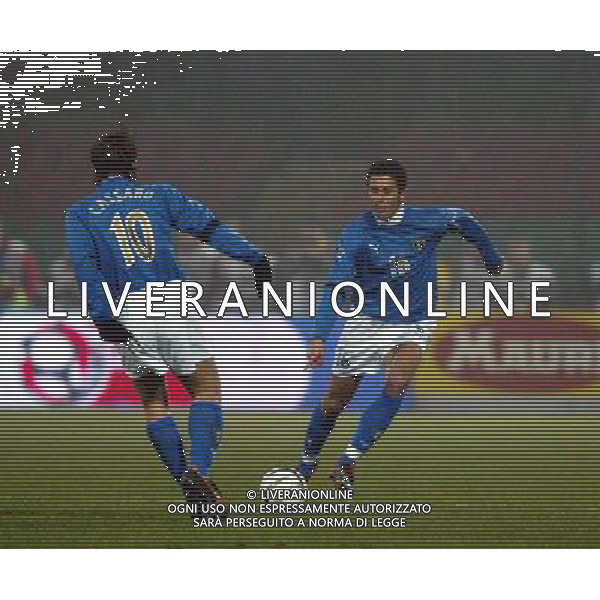 ANTONIO CASSANO E FABIO GROSSO Varsavia 12/11/2003 amichevole Polonia-Italia 3:1 nella foto cassano e grosso ph Paola Garbuio/ag aldo Liverani s.a.s.