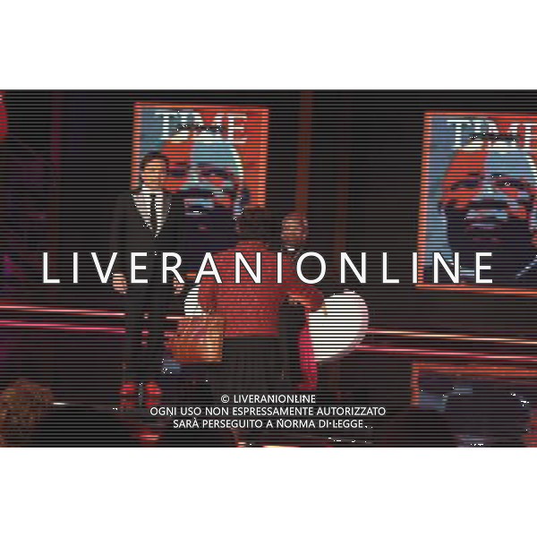 TRASMISSIONE TV: \' CHIAMBRETTI NIGHT\' CON PIERO CHIAMBRETTI OSPITE: Maria Sung, la donna che Milingo ha sposato nel 2001, si precipita sul palco avvicinandosi al monsignore cercando di farlo andare via. La signora ci ha riprovato una seconda volta e a Chiambretti urla: \'Vergogna\' © Antonio Sorano - ag. Aldo Liverani sas 
