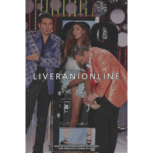 TRASMISSIONE TV: \' SCHERZI A PARTE\' NELLA FOTO: TEO MAMMUCARI - BELEN RODRIGUEZ - CLAUDIO AMENDOLA FOTO ANTONIO SORANO - AG. ALDO LIVERANI SAS