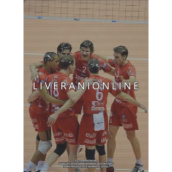 TIM Cup A1 Final Four di Volley 1° Semifinale Forlì(FC) - 31.01.2009 Lube Banca Marche Macerata–Copra Nordmeccanica Piacenza Nella Foto:ESULTANZA PIACENZA /Ph.Vitez-Ag. Aldo Liverani