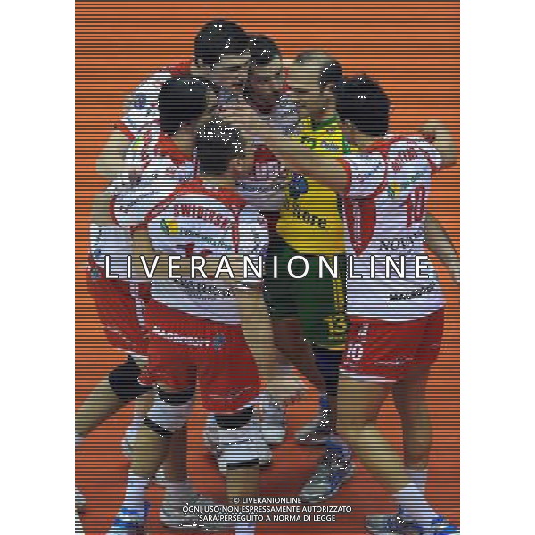 TIM Cup A1 Final Four di Volley Finale Forli\'(FC) - 01.02.2009 Bre Banca Lannutti Cuneo-Lube Banca Marche Macerata Nella Foto: ESULTANZA LUBA MACERATA /Ph.Vitez-Ag. Aldo Liverani