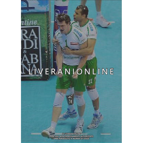 TIM Cup A1 Final Four di Volley 2a Semifinale Forli\'(FC) - 31.01.2009 Bre Banca Lannutti Cuneo-Sisley Treviso Nella Foto:WIJSMANS WOUT-ABBADI MANIUS /Ph.Vitez-Ag. Aldo Liverani