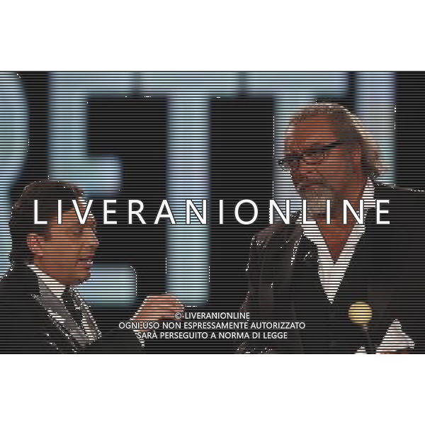 TRASMISSIONE TV: \' CHIAMBRETTI NIGHT\' NELLA FOTO: PIERO CHIAMBRETTI - DIEGO ABATANTUONO © ANTONIO SORANO - AG. ALDO LIVERANI SAS