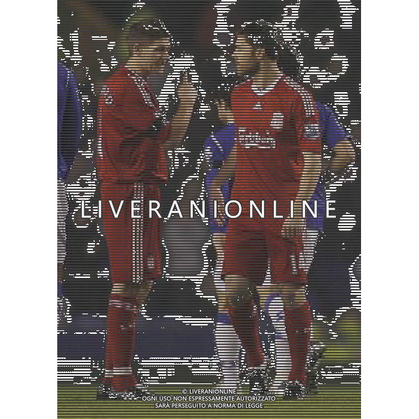 Liverpool\'s Steven Gerrard and Xabi Alonso, Everton Vs Liverpool, FA Cup 4th Round Replay, Goodison Park, Everton, Date 040209 ph.AGENZIA ALDO LIVERANI SAS ONLY FOR ITALY